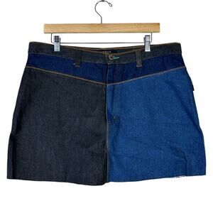 Starwear Mini Skirt Womens 16 Colorblock Patchwork Denim 100% Cotton Y2K 90s